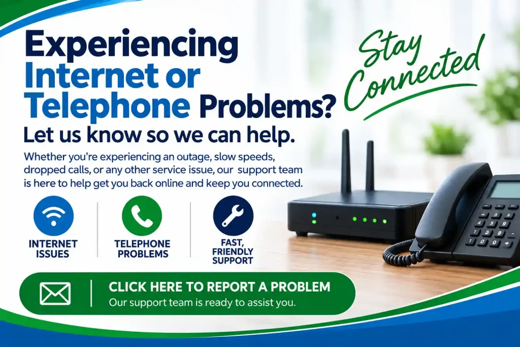 report-an-issue Report an issue for internet or telephone problems to Tonica Telephone Co.